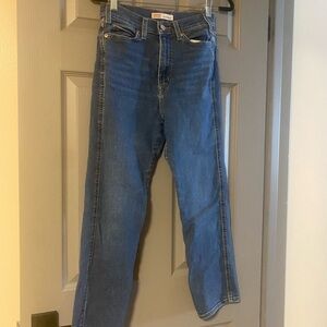 Signature by Levi Strauss Dark Blue Heritage High-Rise Straight Jeans size 4